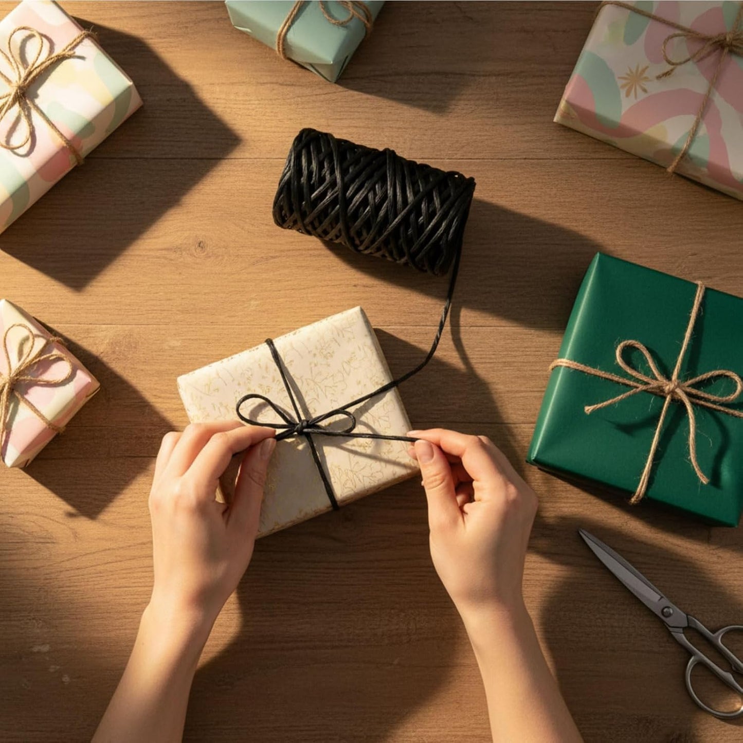 Syhood 65 Feet Floral Wire Rustic Vine Bind Wire for Craft Wrapping Flower Bouquets (Black,1 Roll)