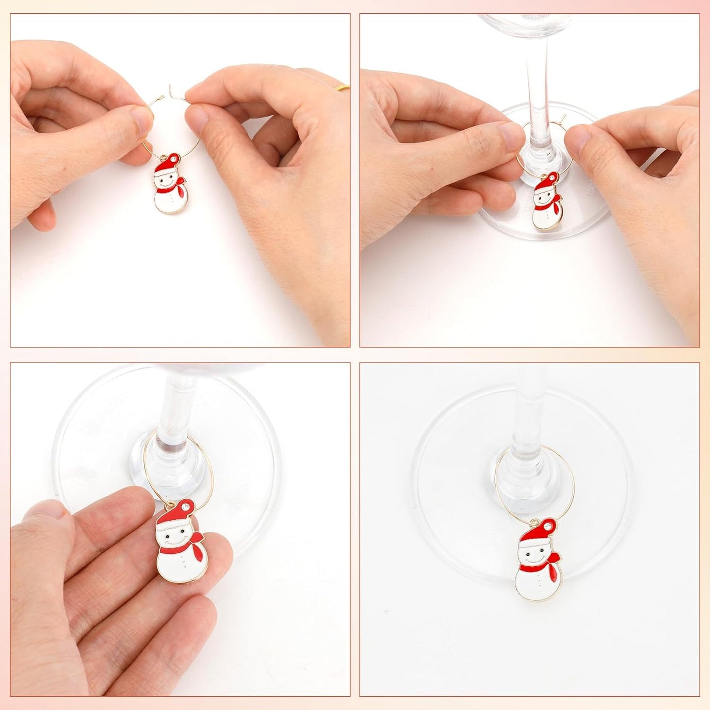 Wine Glass Charms Wine Charms for Stem Glasses Glass Markers Identifiers Tags for Christmas Tasting Party Favors Decorations