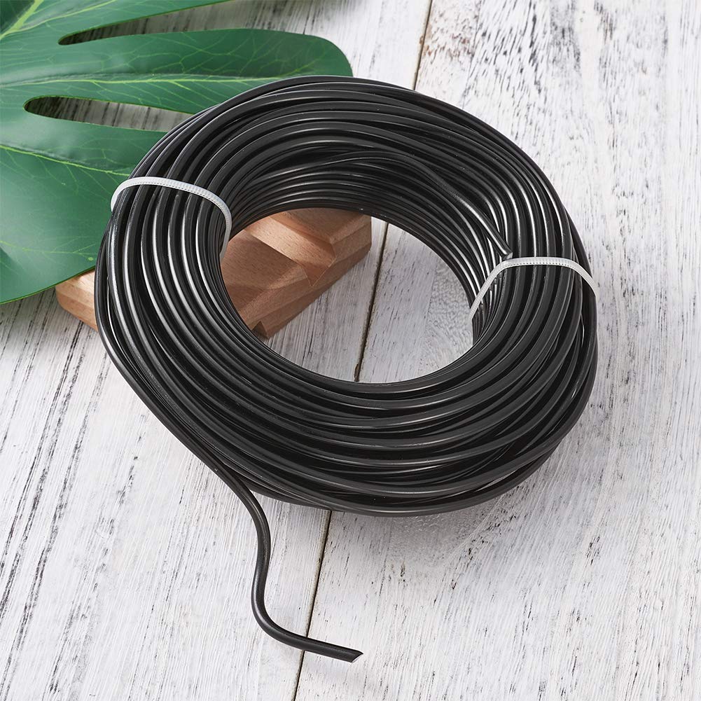 Fashewelry 65.6 Feet 3.5mm Aluminum Wire Black Bendable Metal Craft Wire for Beading Jewelry Craft Making