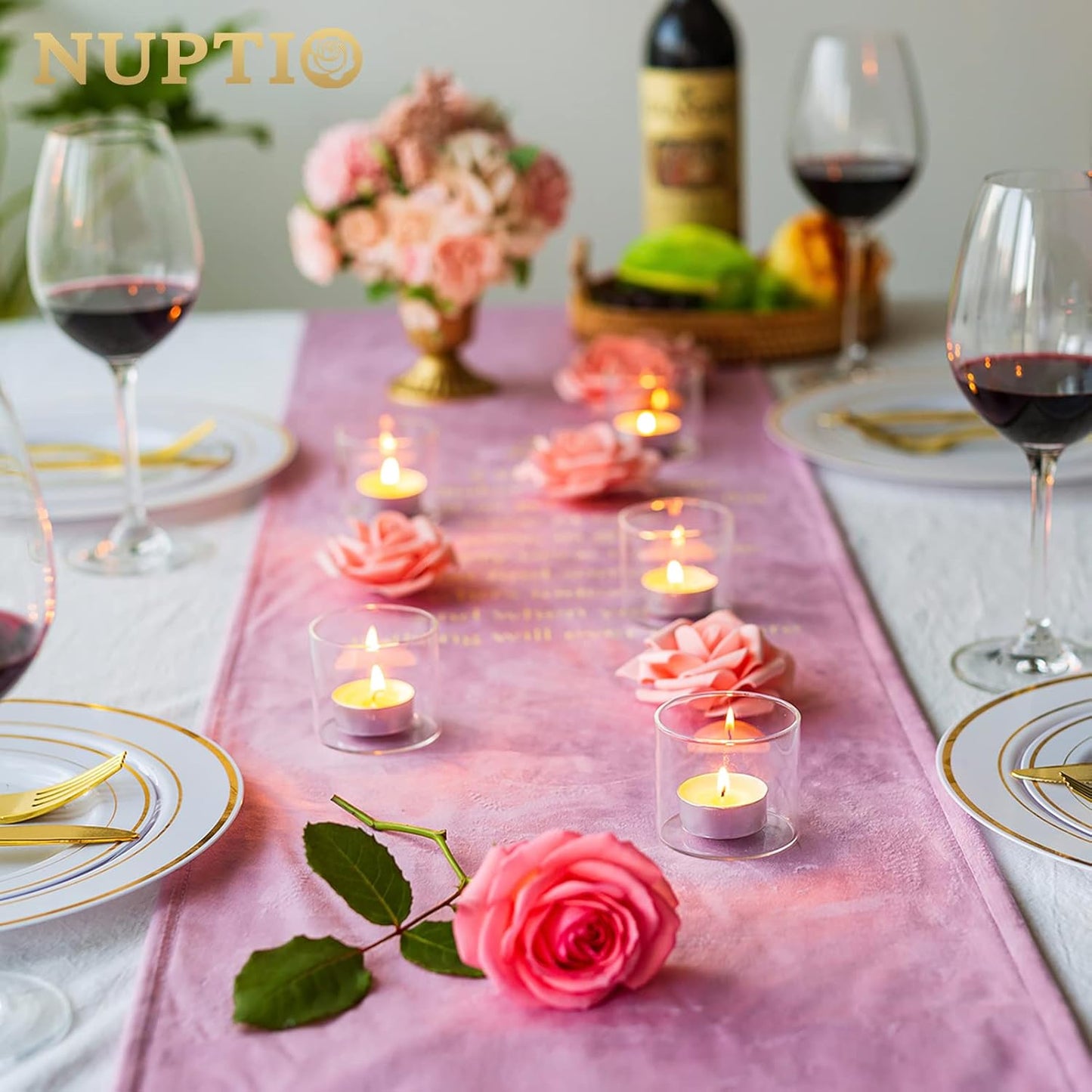 NUPTIO Clear Tealight Candle Holders: Set of 12 Glass Votive Holders - Small Floating Candleholder for Wedding Birthday Holiday Table Centerpieces Decoration (2.24 x 1.97 inch)