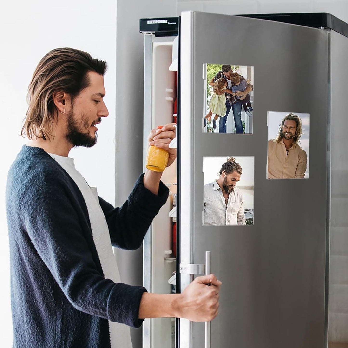 Magnetic Picture Frames for Refrigerator 4x6 Inch, Magnetic Photo Holders for Fridge, 8 Pack Acrylic Magnetic Picture Frame for Displaying Frames,Children Artworks