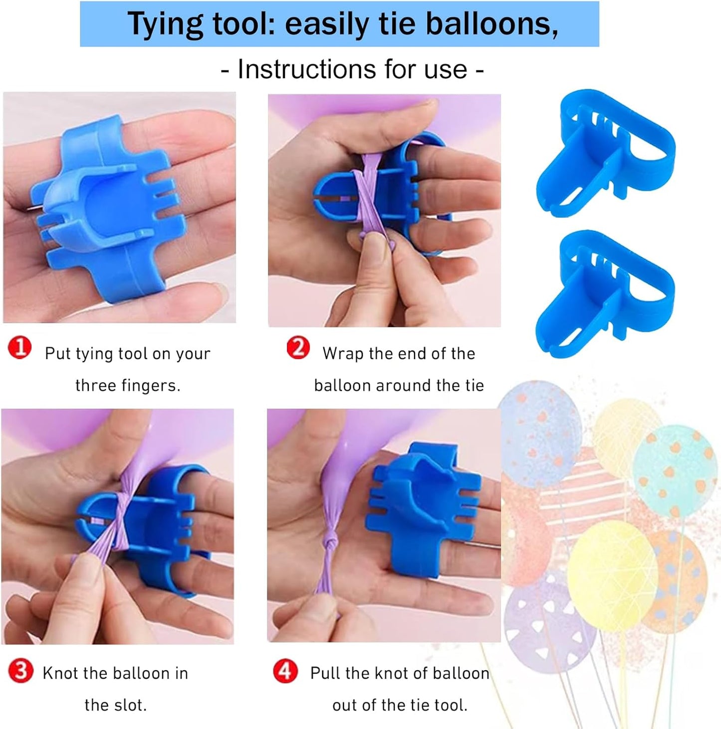 Balloon Arch Garland Kit, 82ft Balloon Garland Strips - 500Pcs Glue Point Dots Tape - 20 Balloon Flower Clips and 2 Tie Tools for Balloon Arch, Birthday Party, Wedding Decoration