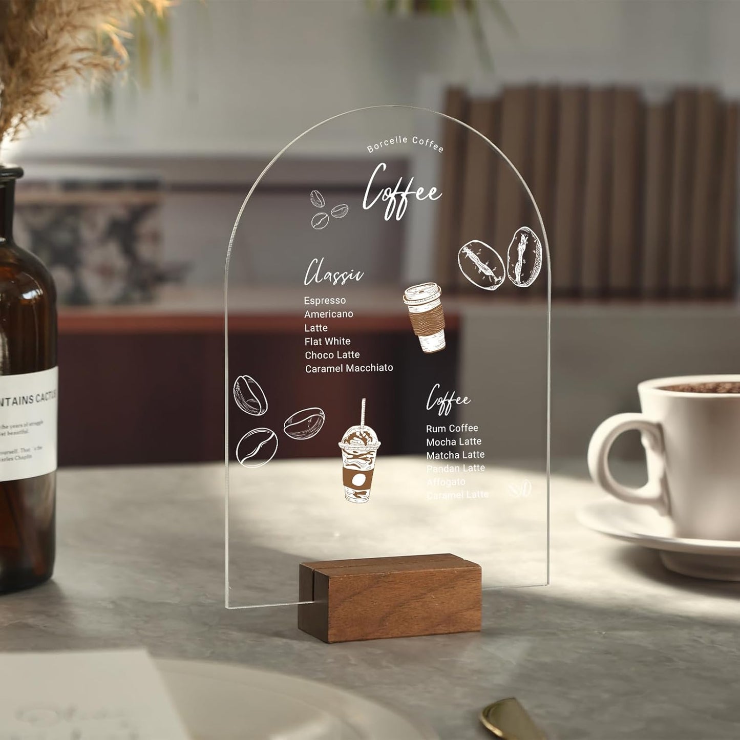 UNIQOOO 20 Pcs Acrylic 5x7 Clear Arch Table Sign for Wedding, 1/8 in Thick, DIY Blank Arch Sign Sheet Perfect for Decoration, Party,Anniversary, Event, Base NOT Included