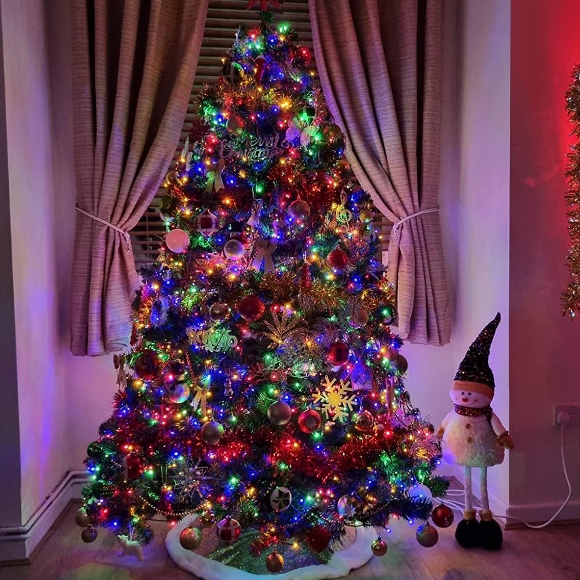 YEGUO 165ft 500 LED Christmas Lights Outdoor Waterproof, Clear Wire String Lights Indoor Plug in, 8 Modes Twinkle Tree Light Multicolor