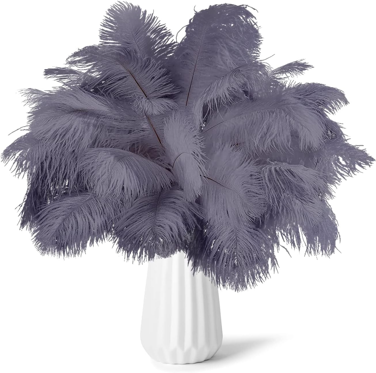 NEWONG 30pcs Grey Ostrich Feathers Natural Bulk 11-14inch(28-35cm) Vase Craft Wedding Home Party Centerpieces Christmas Day Decoration