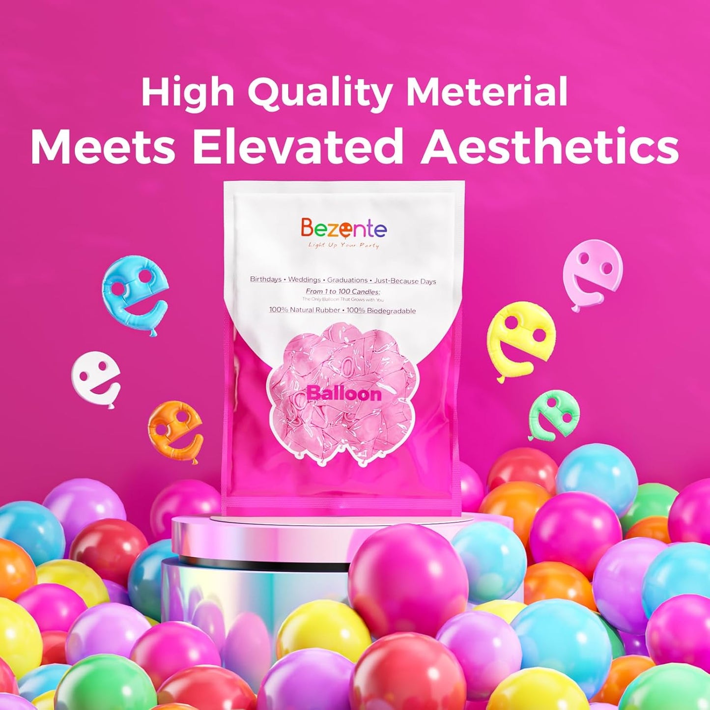 Bezente Dark Purple Latex Party Balloons - 150 Pack 5 inch Matte Small Purple Helium Balloons for Graduation Halloween Wedding Birthday Party Decorations