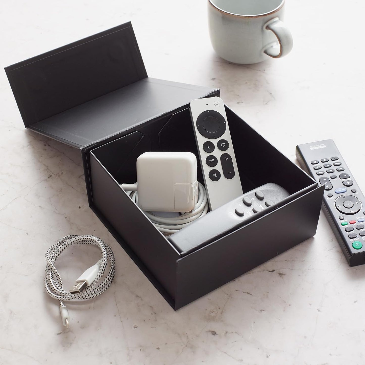 CECOBOX - Gift Boxes with Lids for Presents 6"x6"x2.75" - Matte, Collapsible Magnetic Closure Gift Box - Groomsmen & Bridesmaid Proposal Boxes, Wedding, PR, Birthdays, Holidays (Black)