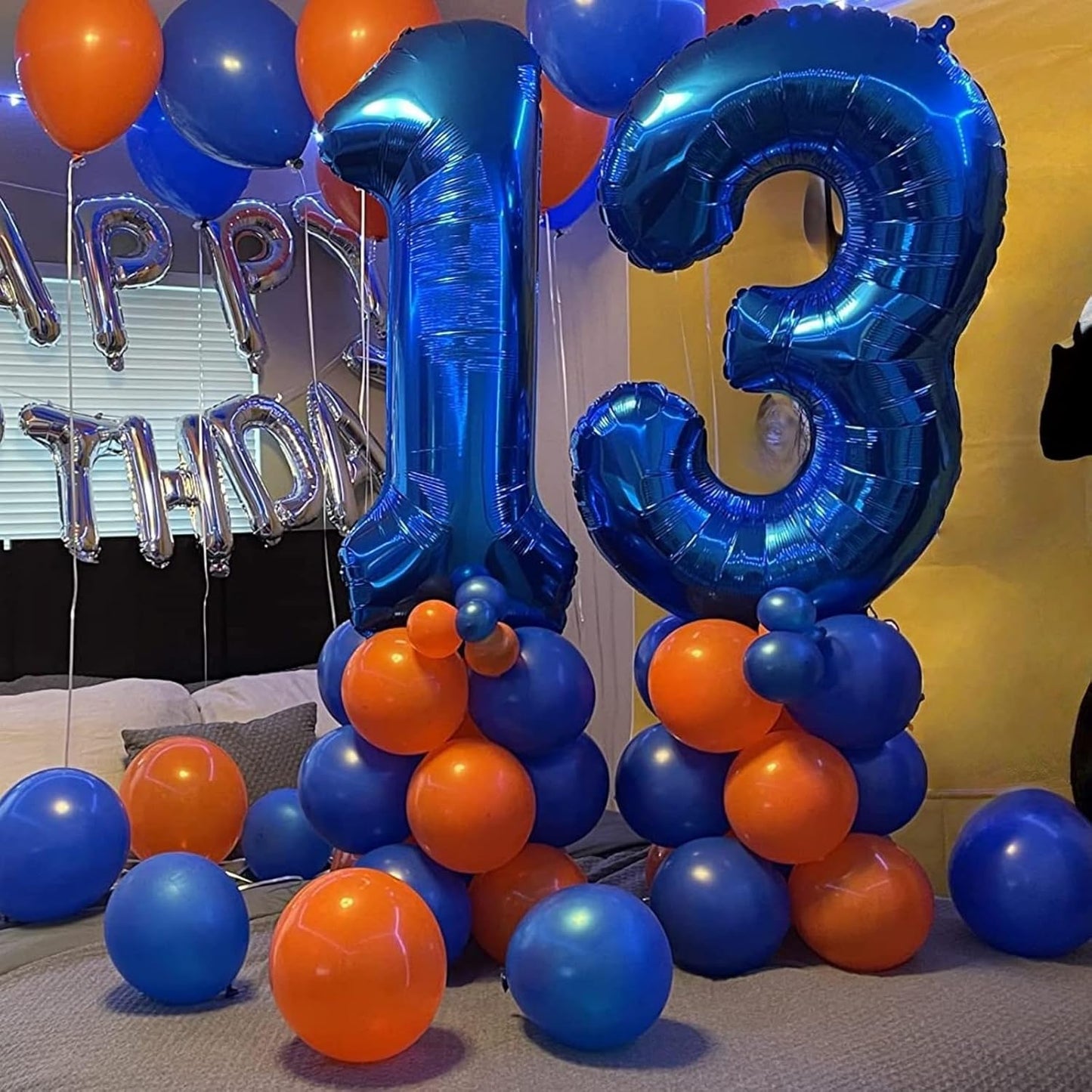 Navy Bluen Balloon Number 8, 40 Inch Large Self Inflating Royal Blue Foil Number Balloons 0-9, Dark Blue Digital 8 Helium Balloon for 8th Boys Men Birthday Party Anniversary Decorations