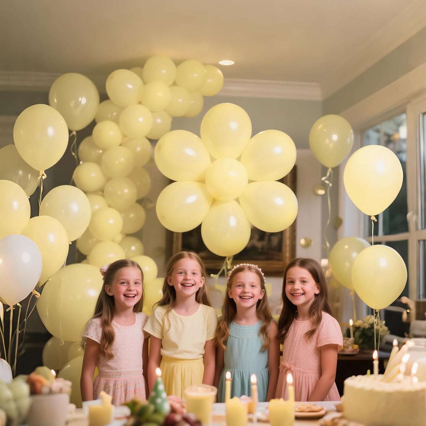 110pcs Pastel Yellow Balloon 12 Inch, Pastel Yellow Latex Balloons for Birthday Party Baby Shower Wedding(with 2 Ribbons).