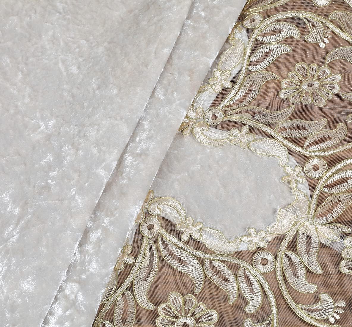 vctops Damask Lace Patchwork Tablecloth Luxury Square Small Table Cover Elegant Floral Embroidered Lace Table Cloth for Party Kitchen Dinning Picnic Decoration (Type M,32"x32")