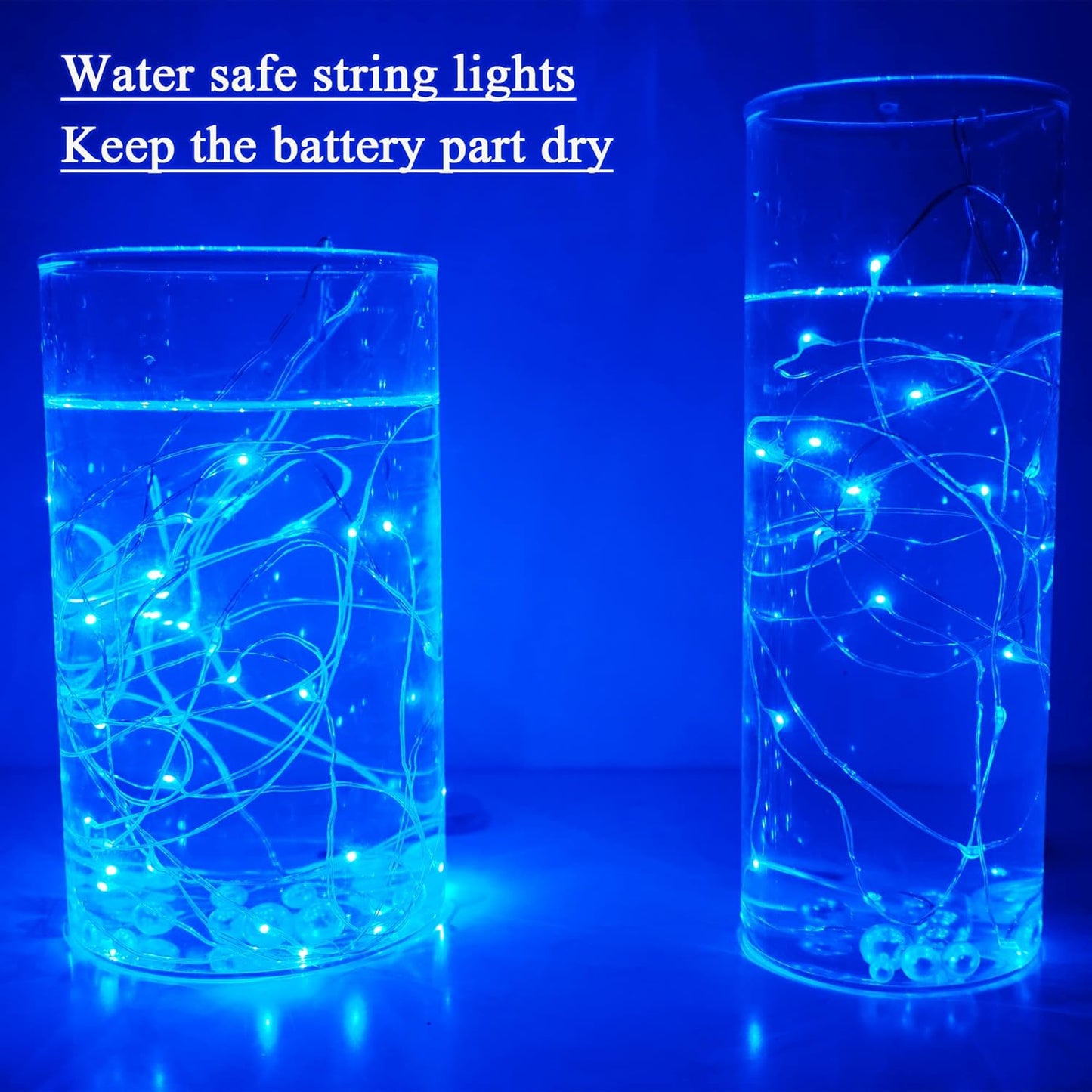 Twinkle Fairy Lights Battery Powered 3 Modes with Timer Firefly Lights 20 LED on 7.2feet Silvery Copper Wire for DIY Wedding Party Christmas Halloween Centerpiece Decorations 15 Pack (Blue)