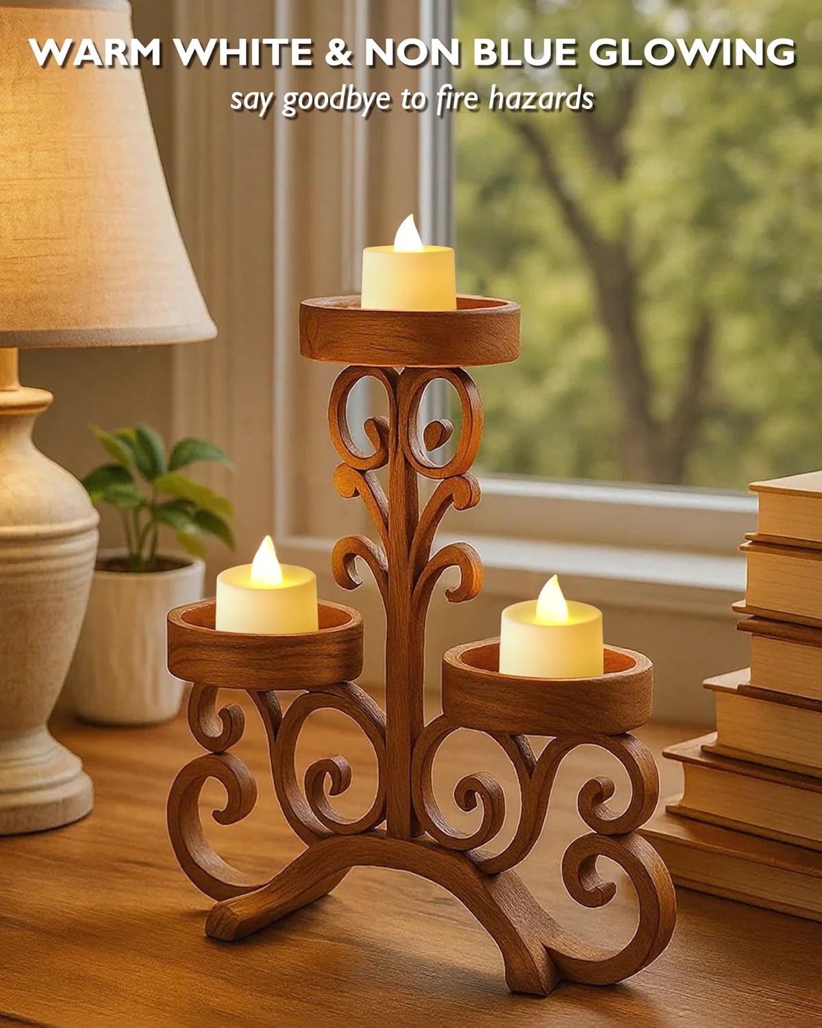 Amagic 100 Pack LED Tea lights, Flameless Votive Candles, Lasting Electric Fake Small Candles, Battery Operated Tealights Candles for Halloween, Christmas, Home Decor, Wedding, Party, Festival (Ivory)