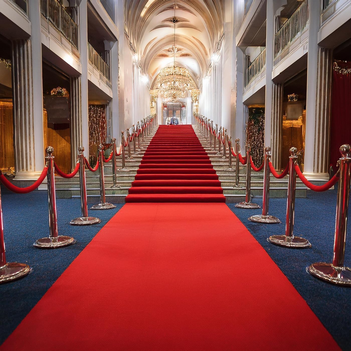 BannerBuzz Hollywood Red Carpet Aisle Non Slip Runner Runway Floor Rug for Step Repeat Backdrop Outdoor Indoor Wedding Christmas Event Birthday Movie Business Office Party Decoration (3' W X 6' H)