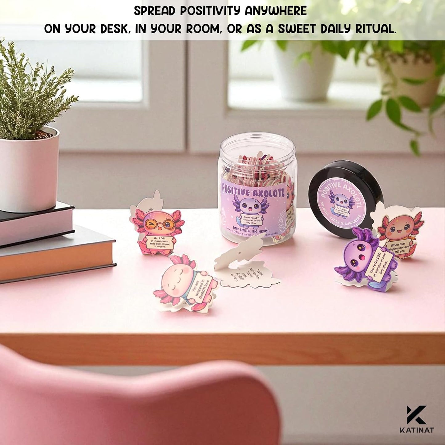 Positive Axolotl Jar β Cute Axolotl Gifts for Teens, Tweens, Daughter, Students β Back to School Gift for Kids, Granddaughter, Niece β Gifts for Teenage Girls, Tween Girls Trendy Stuff