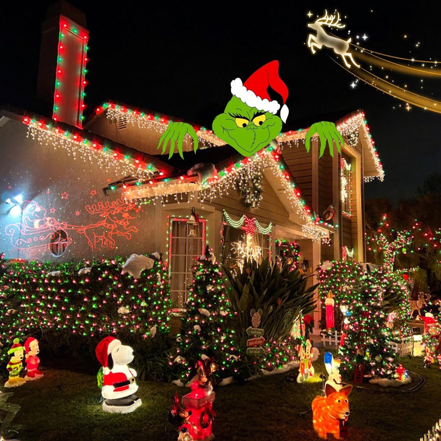 YEGUO 200 LED 66ft Christmas Lights Outdoor Waterproof, Red and Green String Lights Indoor, Green Wire Twinkle Tree Lights Plug in with Timer Memory 8 Modes