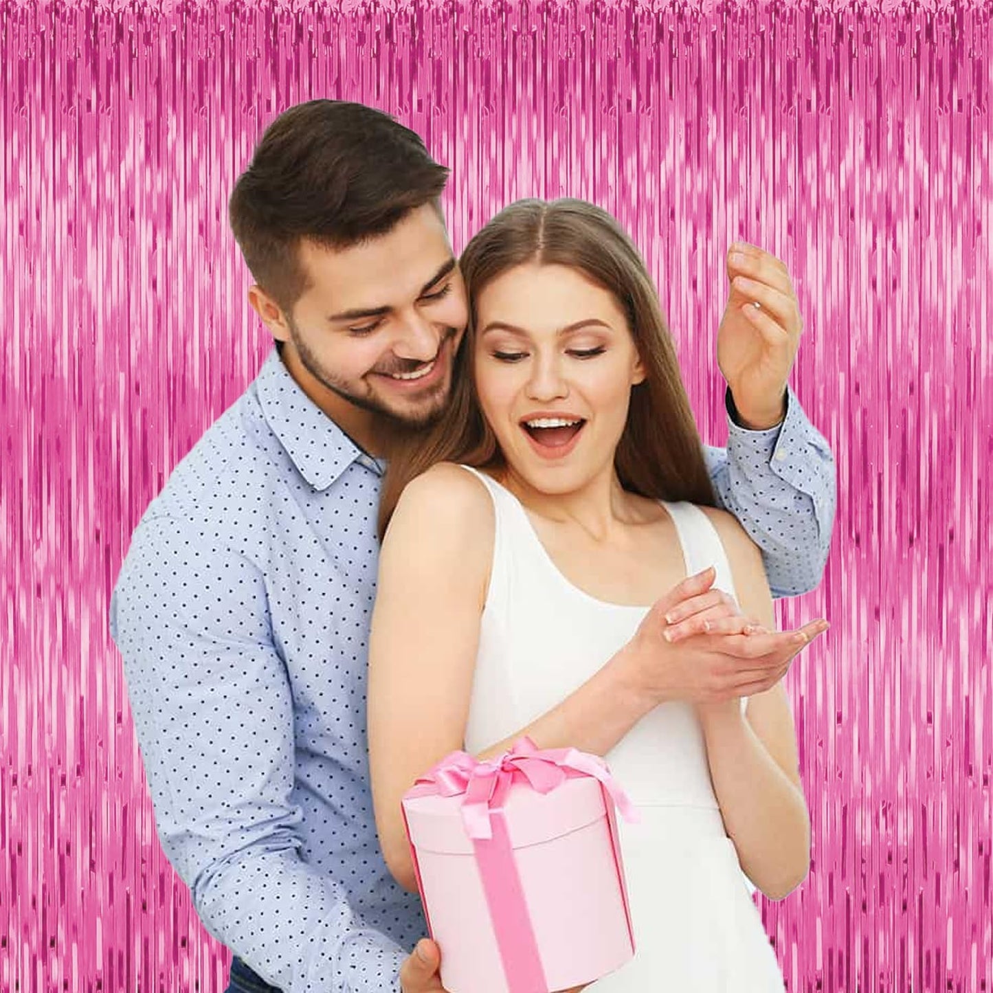 5 Pack Party Backdrop Decorations Pink Tinsel Curtain Party Backdrop Foil Fringe Birthday Decorations Photo Booth Streamer Pink Backdrop Theme Bachelorette Graduation Decorations