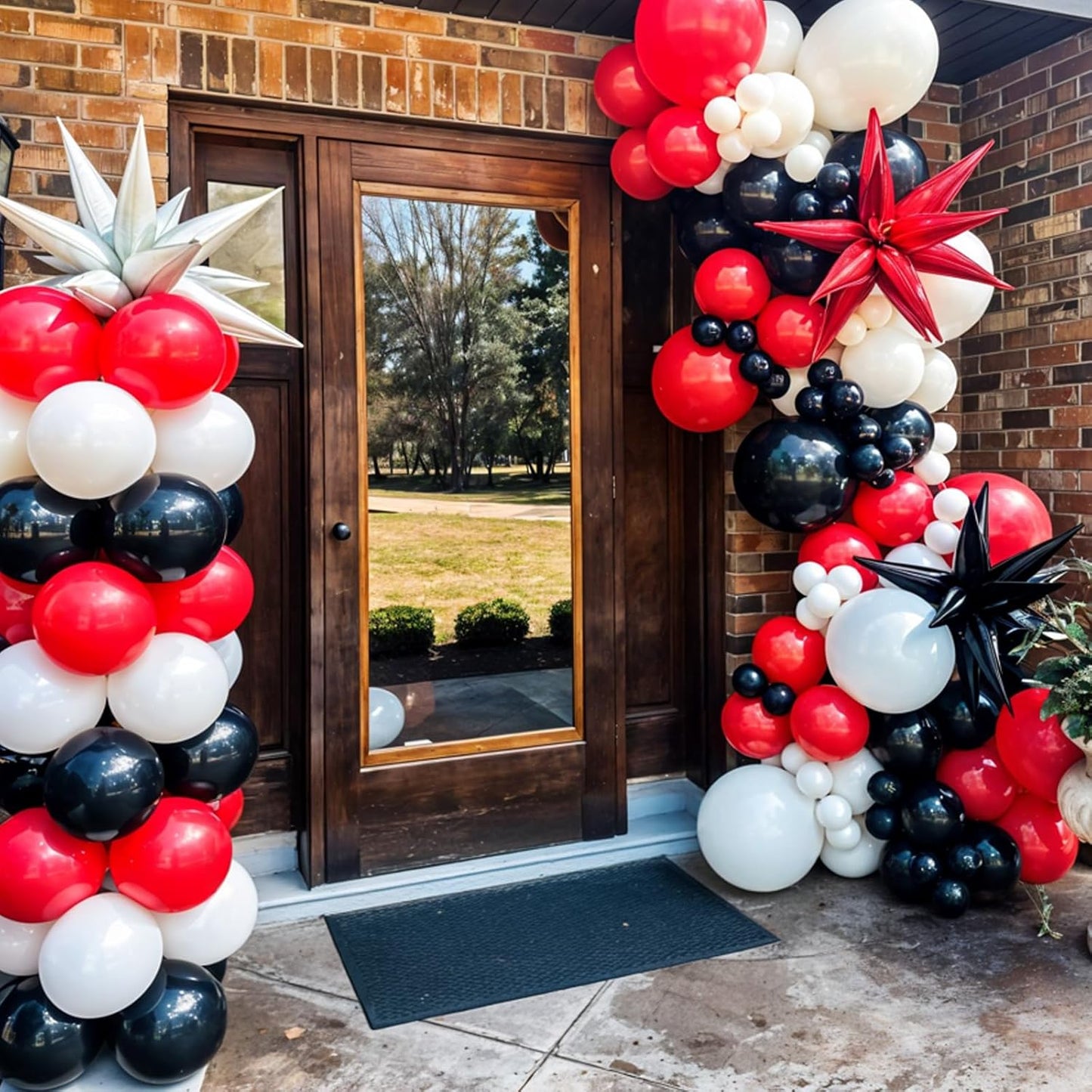 Red And Black Balloons, 60pcs Red Black White Balloons, Confetti Balloon White 3 Colour Star Foil Balloon For Birthday Baby Shower Party Wedding Graduation Bridal Shower Retirement Engagement Decor