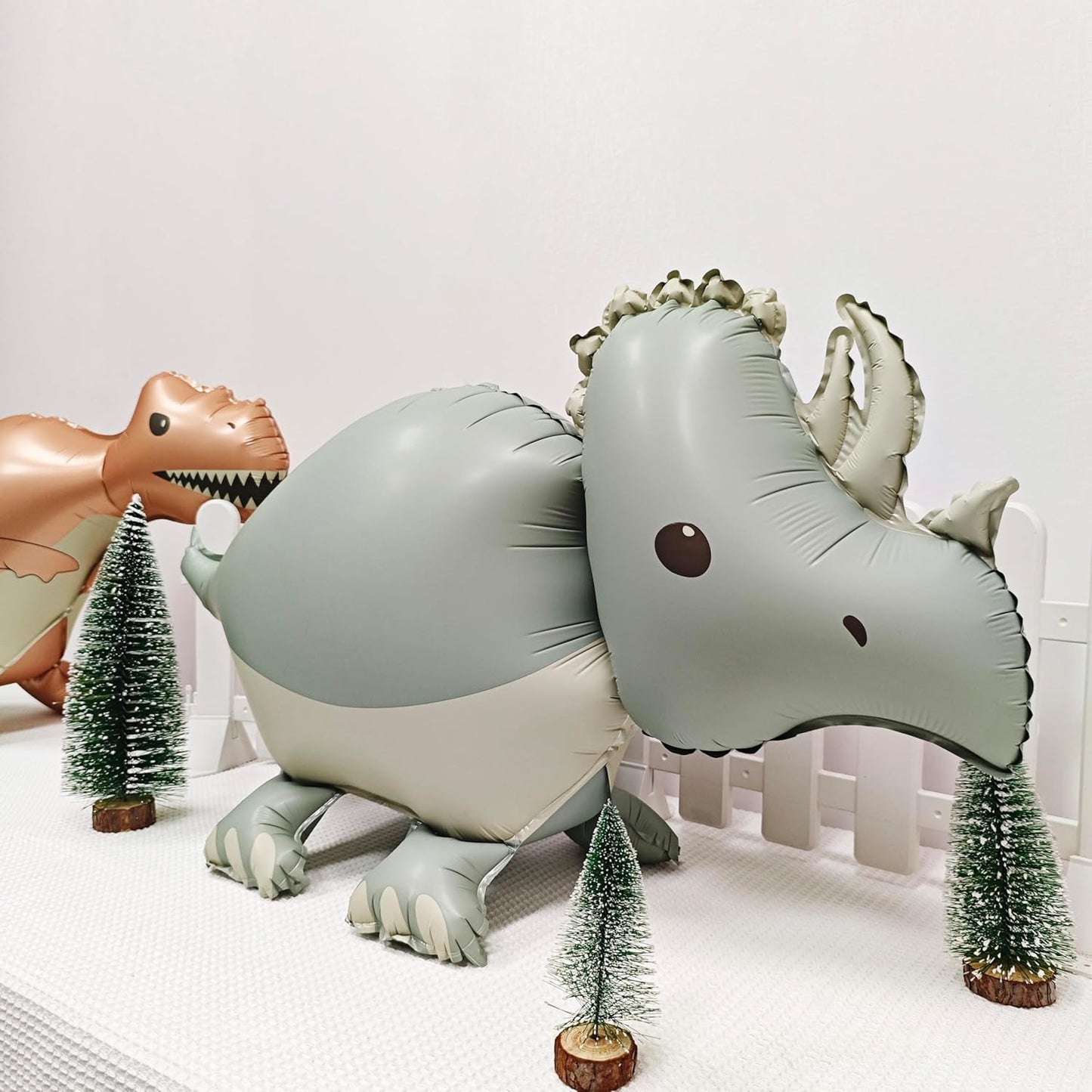 Matte Self Standing Dinosaur Tyrannosaurus Animal Balloons inflatable Triceratops Foil Balloons for Dinosaur themed Three Rex Birthday Party Boy Baby Shower Kids Adults Birthday Party Supplies Decor