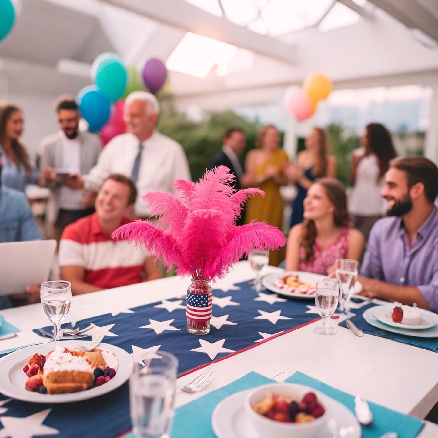 Holmgren Hot Pink Ostrich Feathers - 20pcs Making Kit 22 Inch Ostrich Feathers Bulk for Vase, Floral Arrangement, Home Wedding Party Centerpieces and Easter Gatsbi Decorations