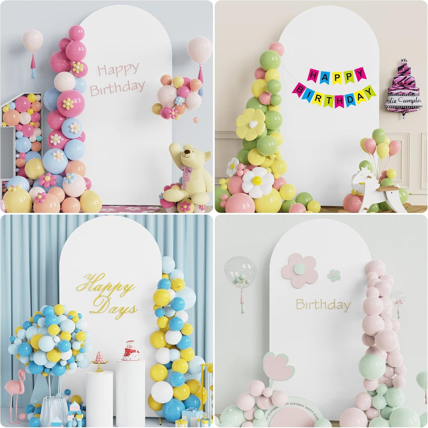 Wokceer 6.6 FT Wedding Backdrop Arch Stand and White Arch Cover, Metal Arch Stand with Arch Stand Cover for Birthday Party Wedding Ceremony Bridal Baby Shower Event Decor