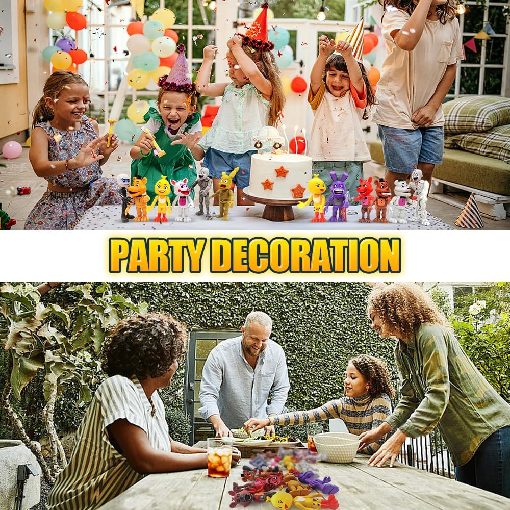 Action Figure Toy, 18 Pcs Game Figures Toys, Movable Joints Toys Dolls, Collectible Figure Gifts for Kids and Cake Toppers, Colourful