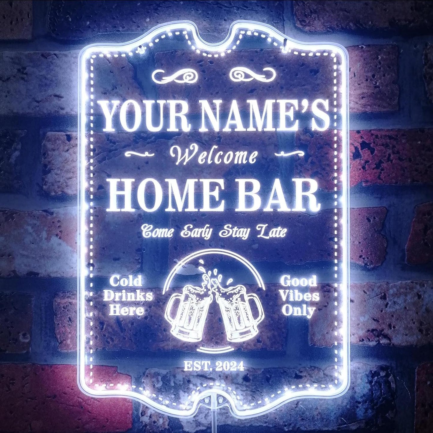ADVPRO Personalized Your Name Home Bar RGB Dynamic Glam LED Sign - Cut-to-Edge Shape - Smart 3D Decoration - Multicolor Signage st06s86-fnd-p11c-tm-c