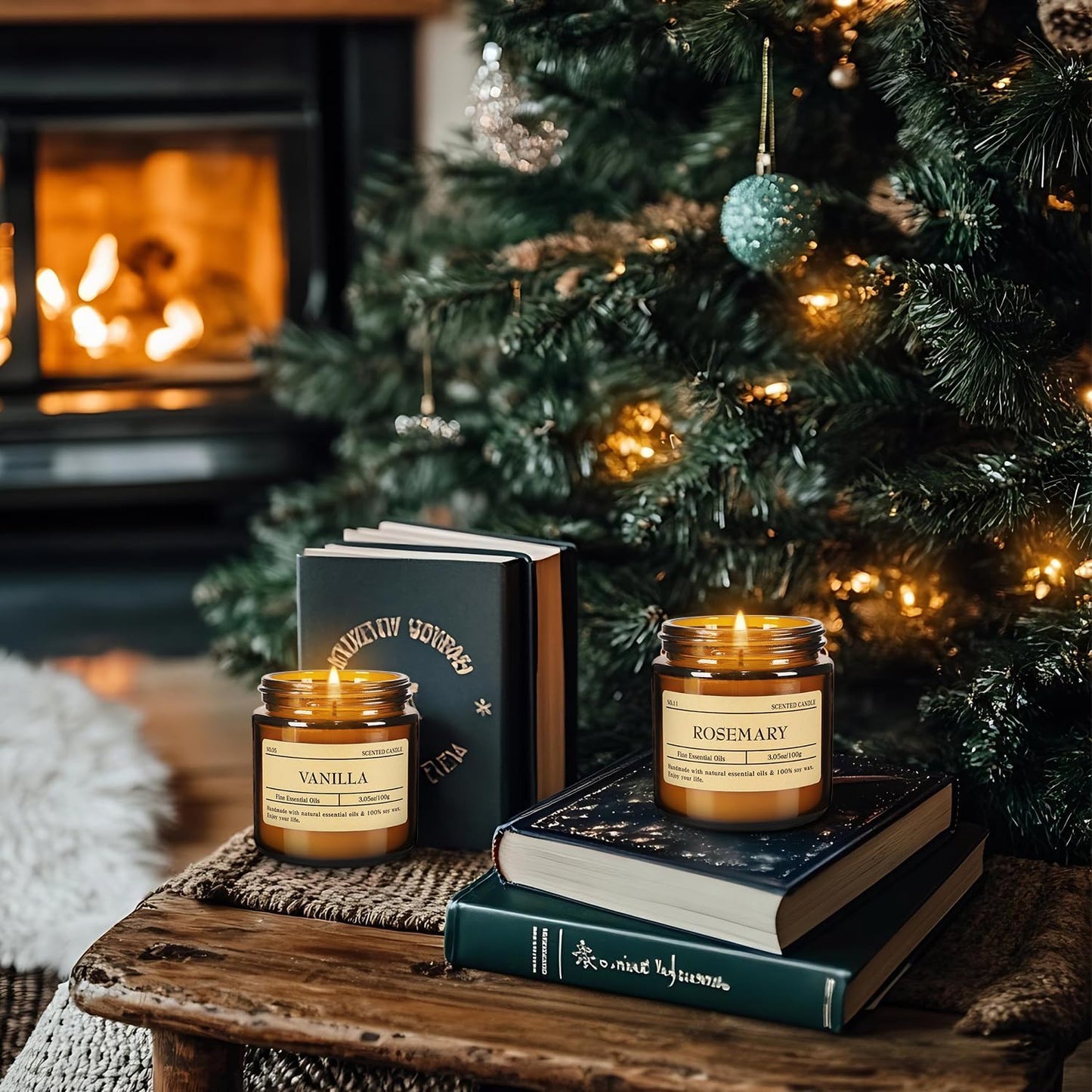 24-Pack Scented Candle Gift Box - 12 scents to Choose from (Rose/Lavender/Lemon/Vanilla), Natural Soy Wax - Birthday, Halloween and Christmas,Gift for Best Friends, Male and Female Friends