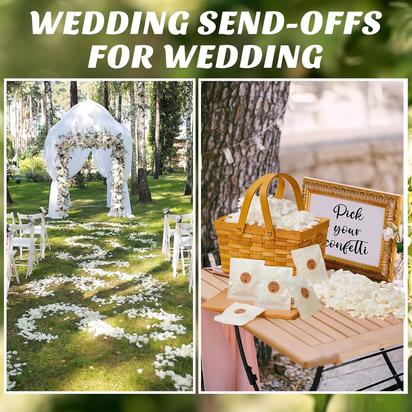 Biodegradable Confetti, Dried Hydrangea Flower Petals with Throw Me Stickers Wedding Confetti Biodegradable Flower Petals for Wedding Ideas Valentines Day Decor(White,103 Pcs)