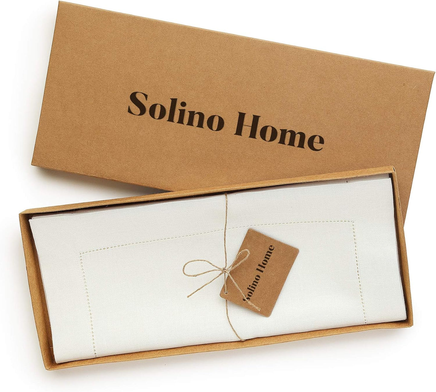 Solino Home Linen Ivory Table Runner 120 Inches Long - 100% Pure Linen 14 x 120 Inch Table Runner for Fall, Autumn, Thanksgiving, Christmas - Classic Hemstitch