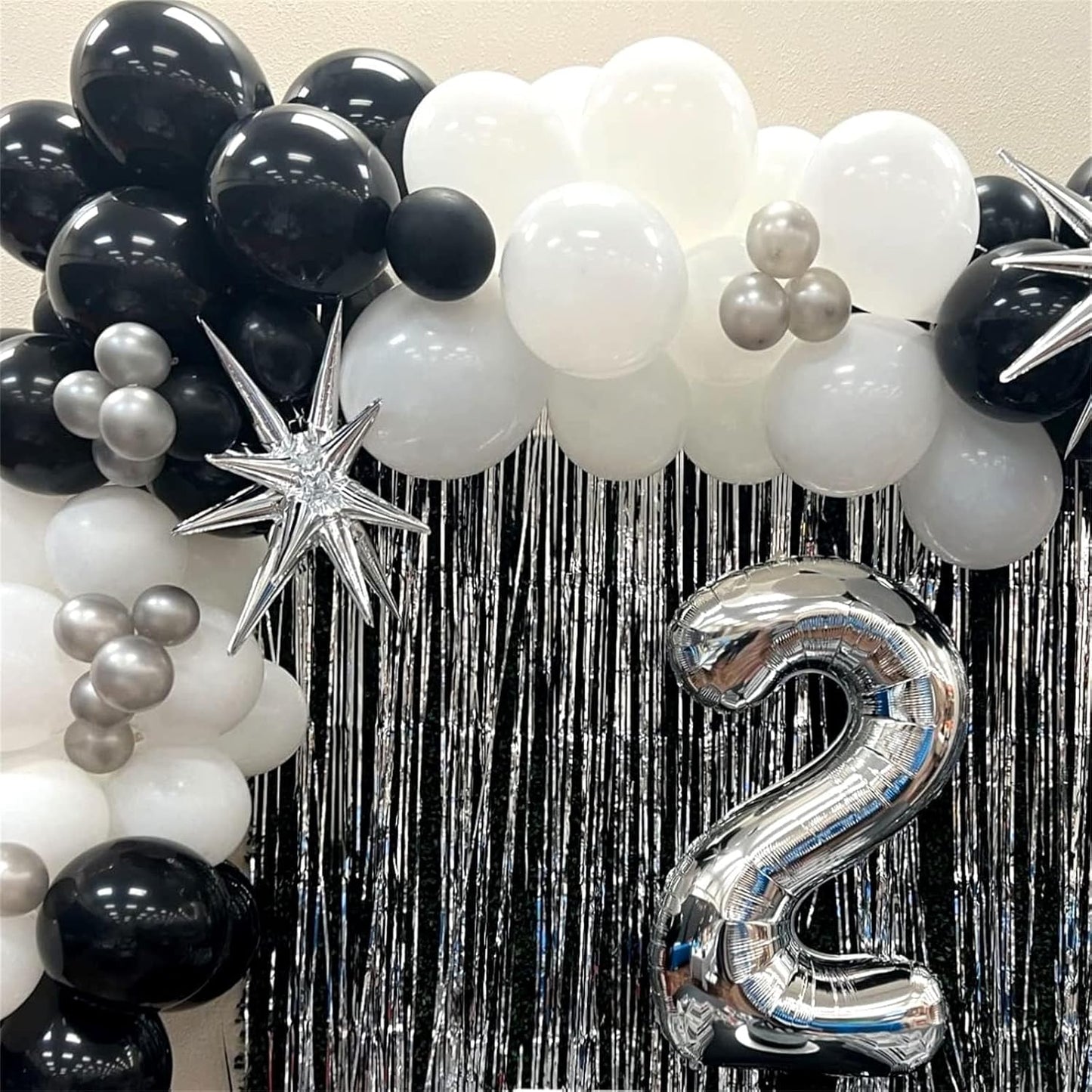 Silver Number Balloons, 40 inch Large Number 2 Foil Helium Balloons for Girls Women, Self Inflating Number Balloons 0-9 for Men Boys 2nd 12th 30th Birthday Anniversary Party Celebration Decoration