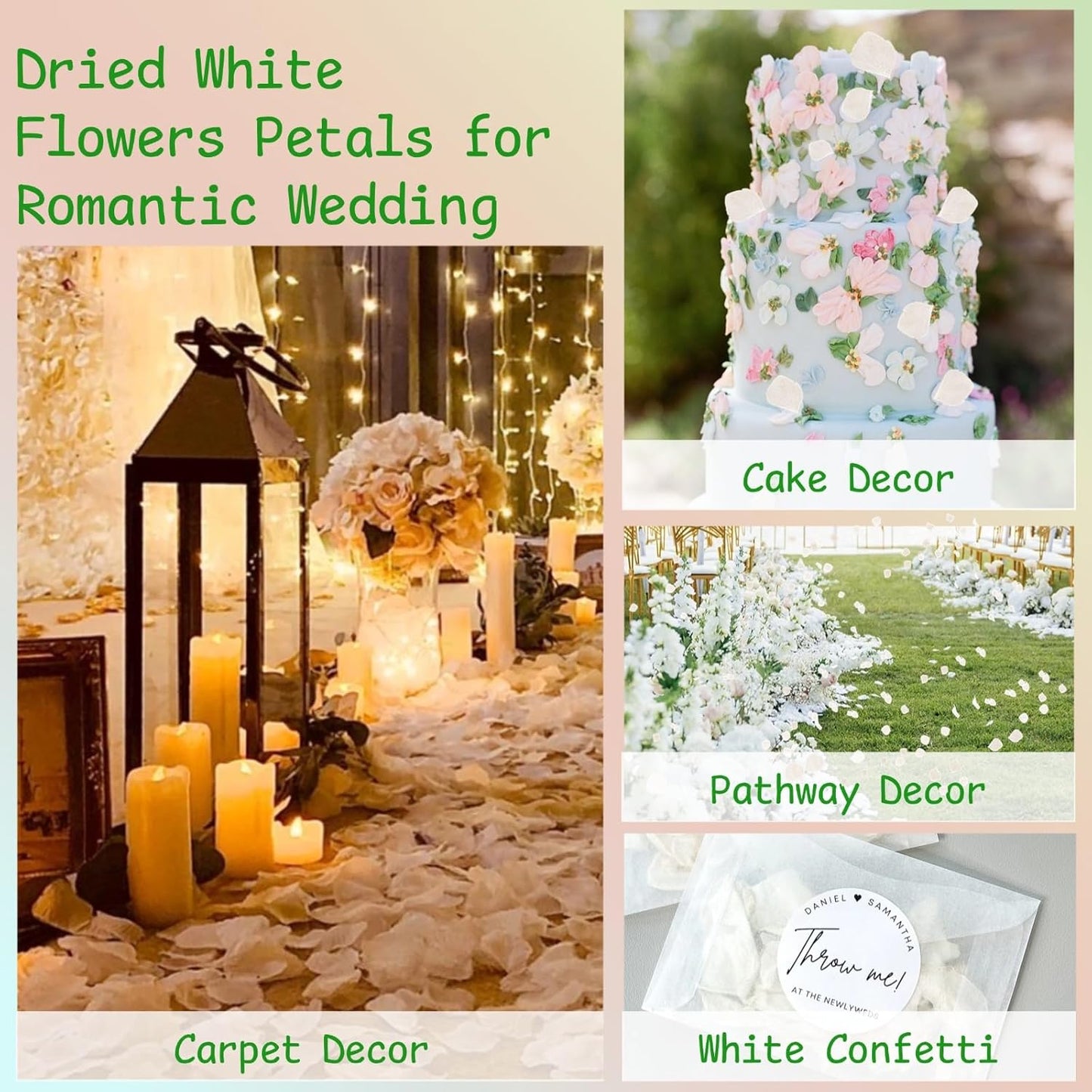 3000+Pcs Real Ivory White Dried Hydrangea Flower Petals - 100% Natural Creamy White Flower Petals for Wedding Confetti, Romantic Night Decor, DIY Handcrafts (2.12oz)