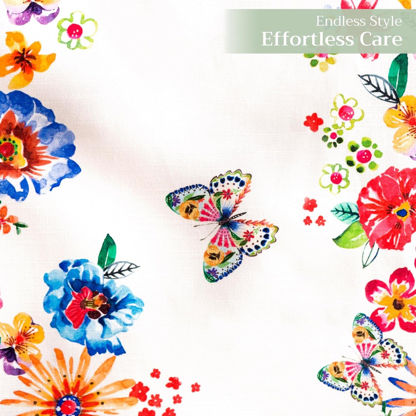 Maison d' Hermine Table Runner 100% Cotton Single Layer Table Runners 108 inches Long Decorative for Home Dining Party Wedding Bridal Shower Spring Summer (Happy Florals - High Summer, 14.50" x 108")