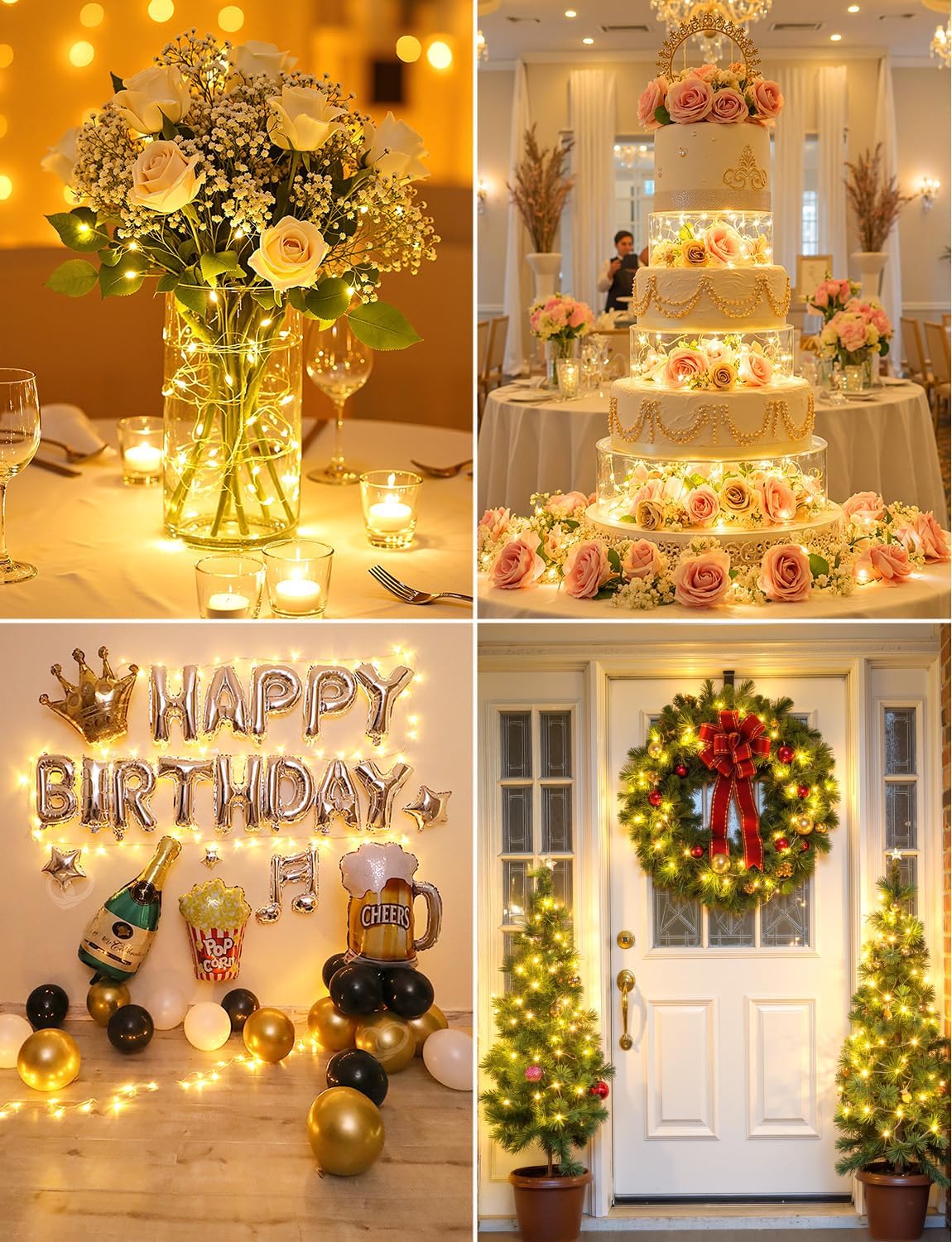 Brightown 30 Pack LED Fairy Lights Battery Operated String Lights, 7ft 20LED Waterproof Silver Wire String Lights, Firefly Starry Moon Lights for Mason Jars DIY Christmas Wedding Party Bedroom