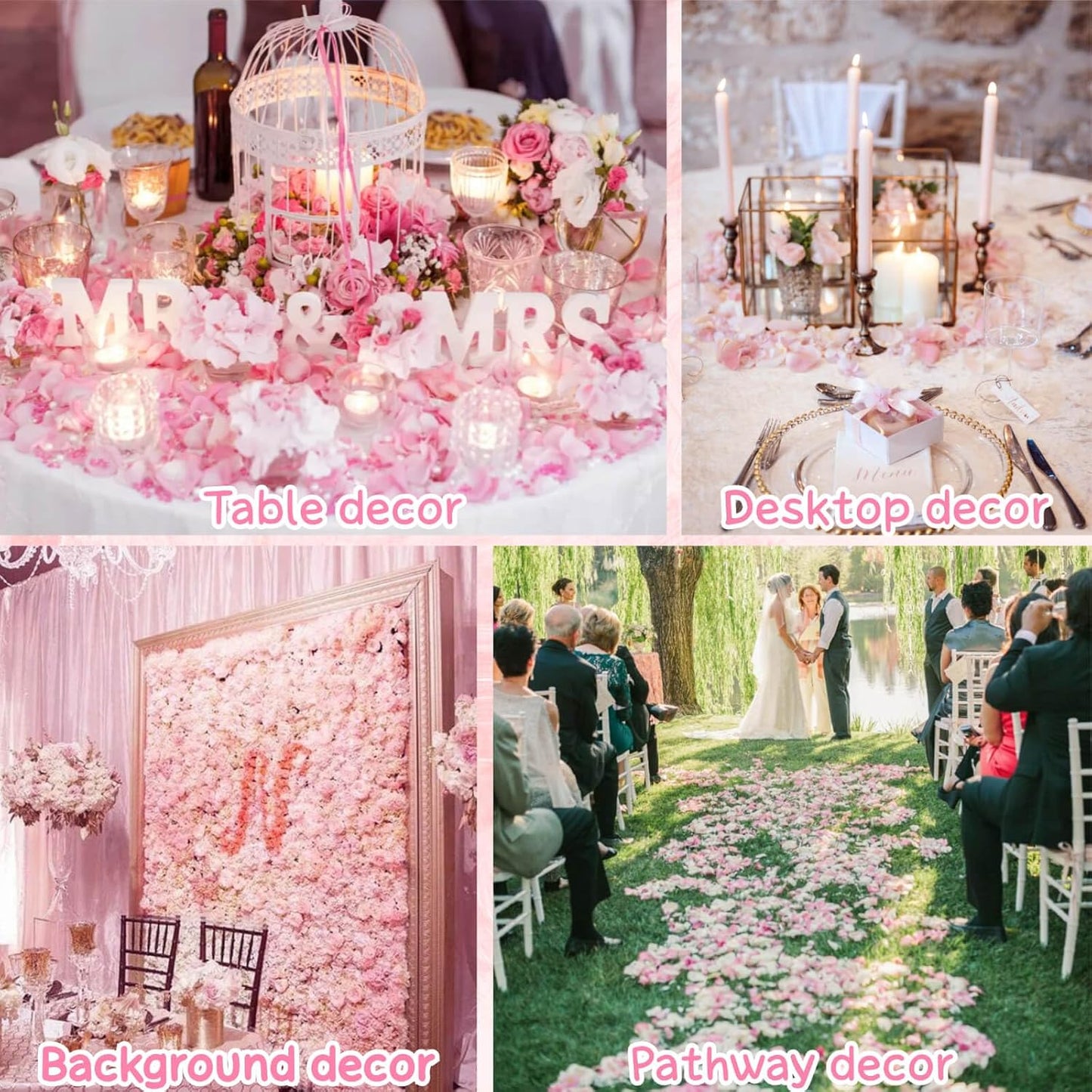 1500+ Real Dried Hydrangea Flower Petals -1.06Oz Real Natural Preserved Petals for Wedding, Party Confetti, Romantic Night, Proposal Decor, Handcrafts (Pink & White)