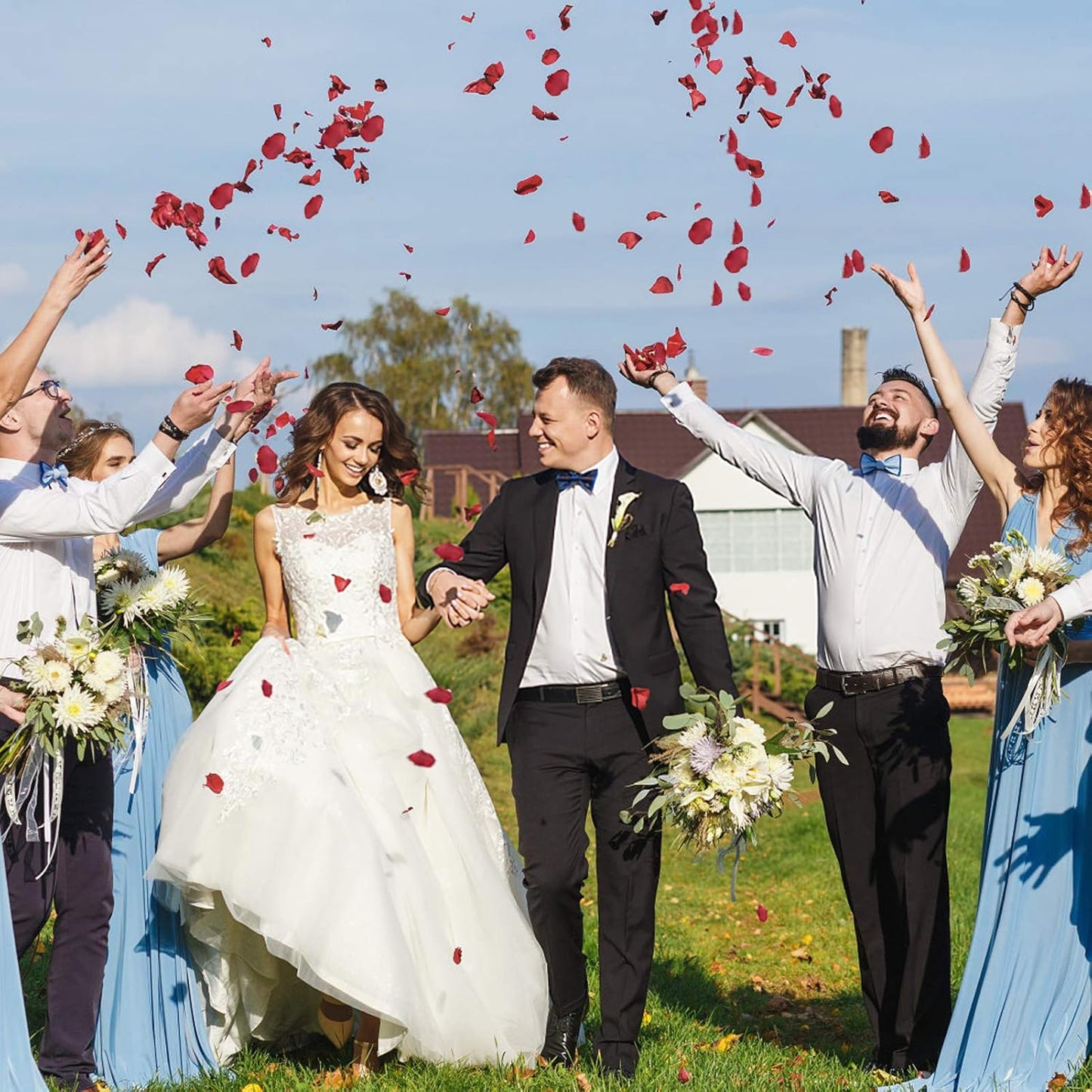 Burgundy Rose Petals 300pcs Silk Rose Petals Flower Petals for Wedding Flower Girl Basket Anniversary Romantic Night Party Table Centerpieces Valentines Decoration(Burgundy)