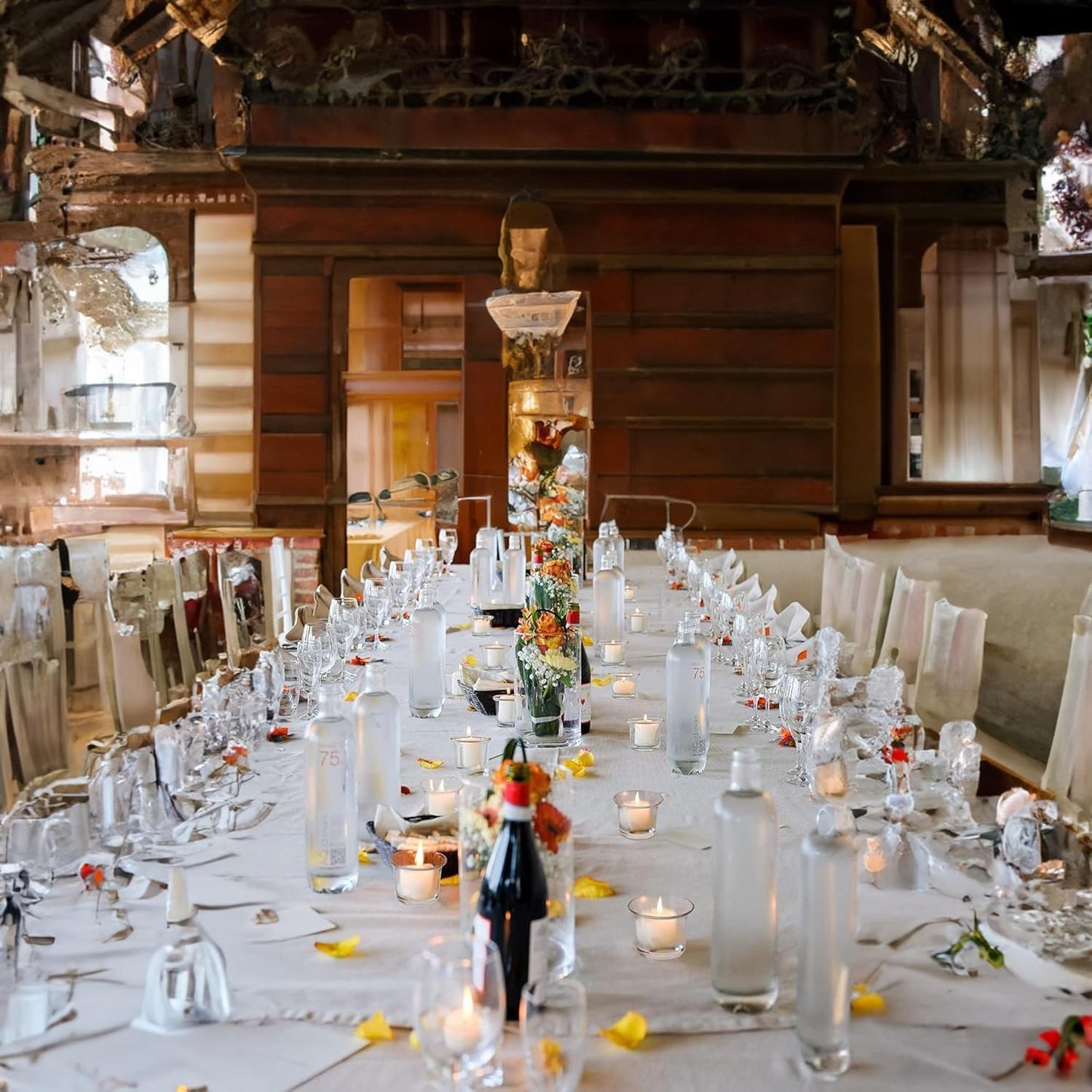 WGV Flare Lip Cylinder Tea Light Votive Candle Holder 2.4" W x 1.75" H, Clear Oyster Glass Cup, Small Accent Decor, 1 Pc