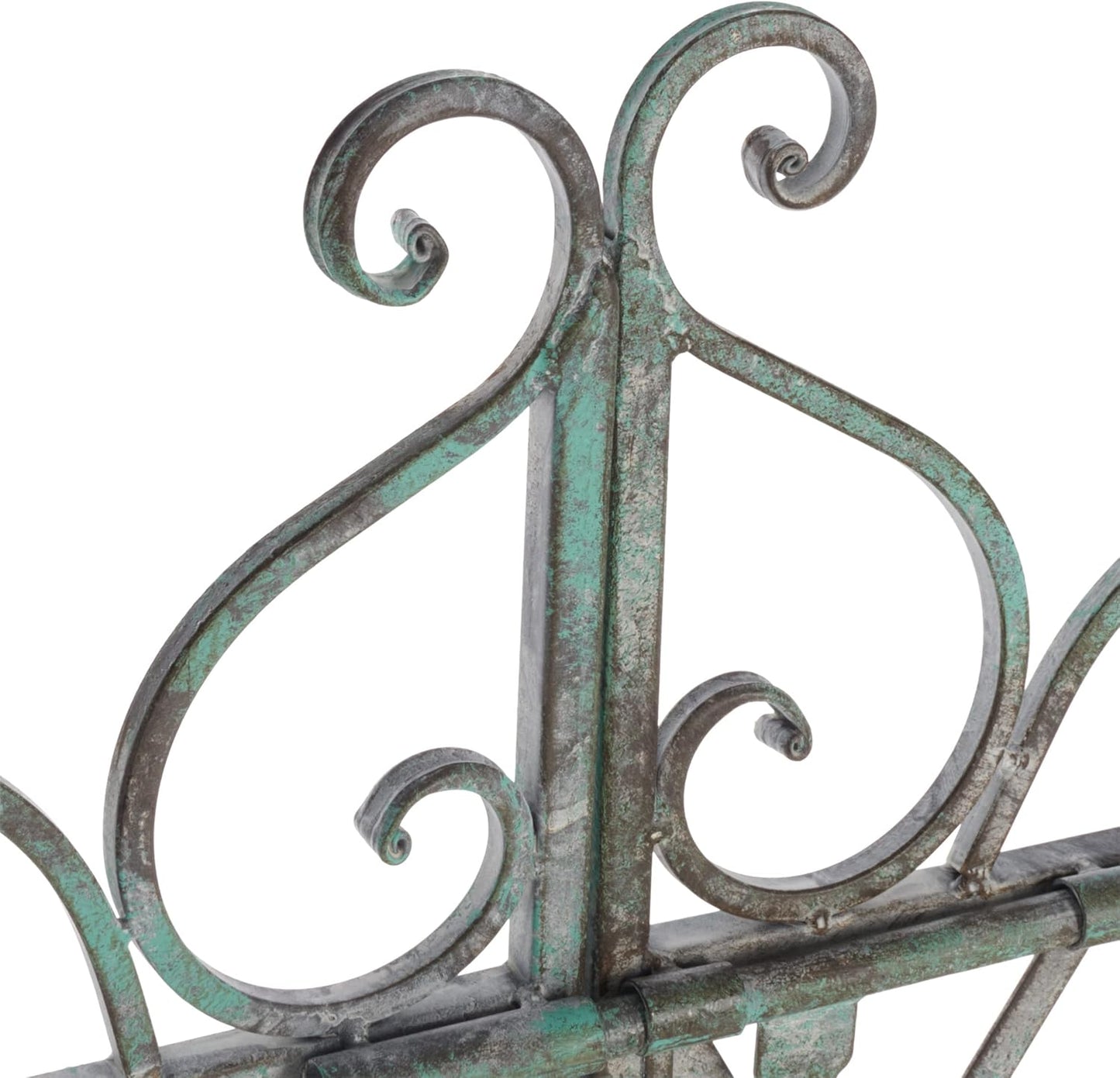 SAFAVIEH Outdoor Collection Beatrix Victorian Antique Dark Green Wrought Iron Trellis Garden Arch Arbor