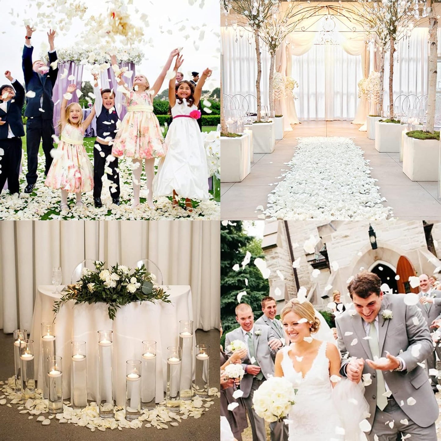 Ouddy Decor 5000 Pcs Rose Petals Artificial Flower for Valentine's Wedding Decor Romantic Night Event Anniversary Shower Engagement Party Home Decorations, Ivory
