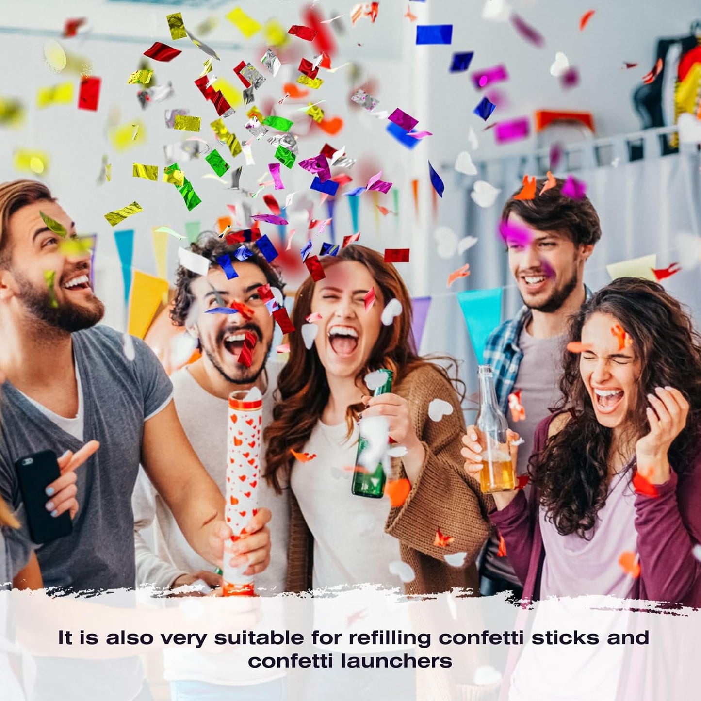 Metallic glitter Confetti Paper - Color Flame Retardant Foil Confetti Great for Birthday Parties,Concerts,Celebrations,Weddings,Confetti Party,Graduation Ceremonies & More (0.45)