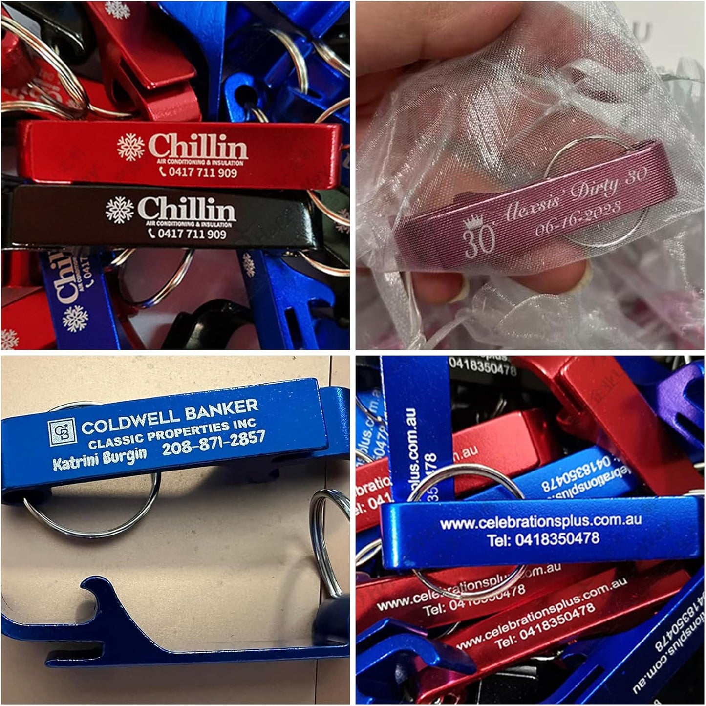 50pcs Personalized Bottle Opener Keychain Bulk Custom Engraved Text/Logo Keychains Customized Beer Bottle Opener for Bar, Graduation,Party,Wedding Favors Gift (50pcs)