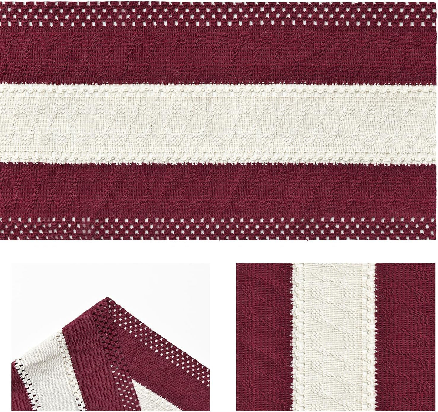 Artoid Mode Red Farmhouse Rustic Table Runner, Seasonal Hollow Kitchen Dining Table Decoration for Home Party Decor 12x120 Inch