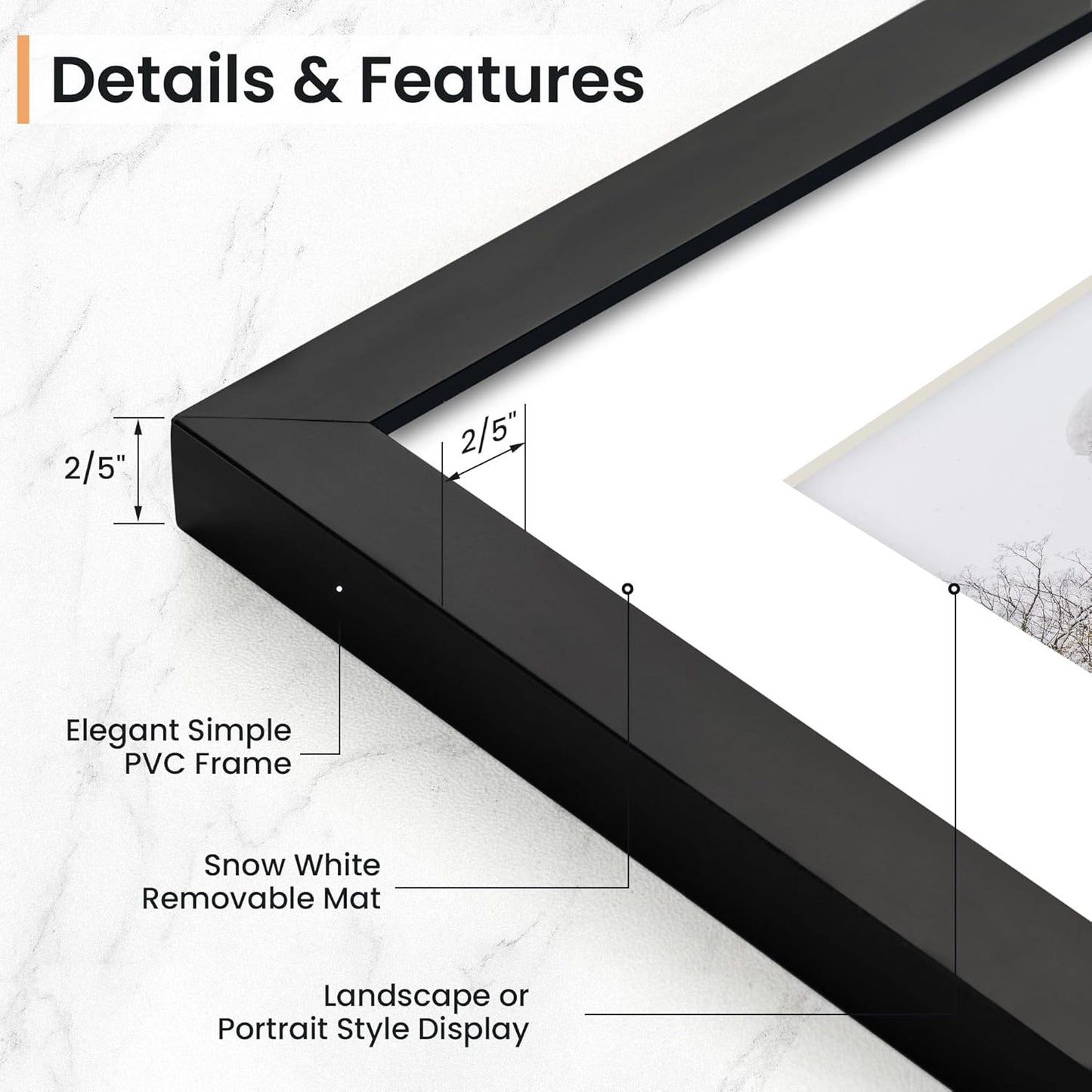 5x7 inch Picture Frame, 5x7 Photo Frames with 4x6 Removable Mat - High Definition Plexiglass - Vertical and Horizontal Display - Wall Hanging Frame - Black, 12 Pack