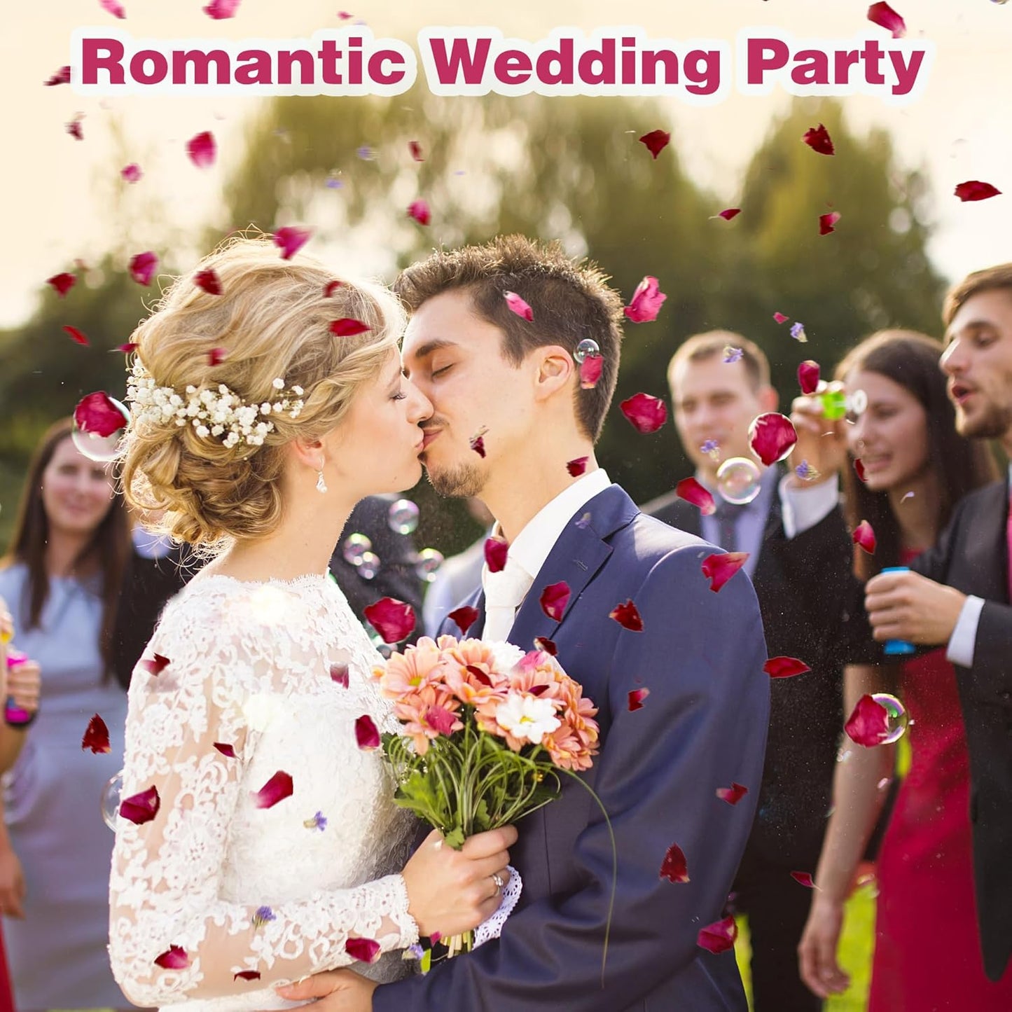 20 Pack Biodegradable Confetti, Dried Flower Petals,Biodegradable Flower Petals,Wedding Send-Off Ideas for Wedding Proposal Party Valentine's Day Decor Flower Girls (Red Rose & Lavender & Marigold)