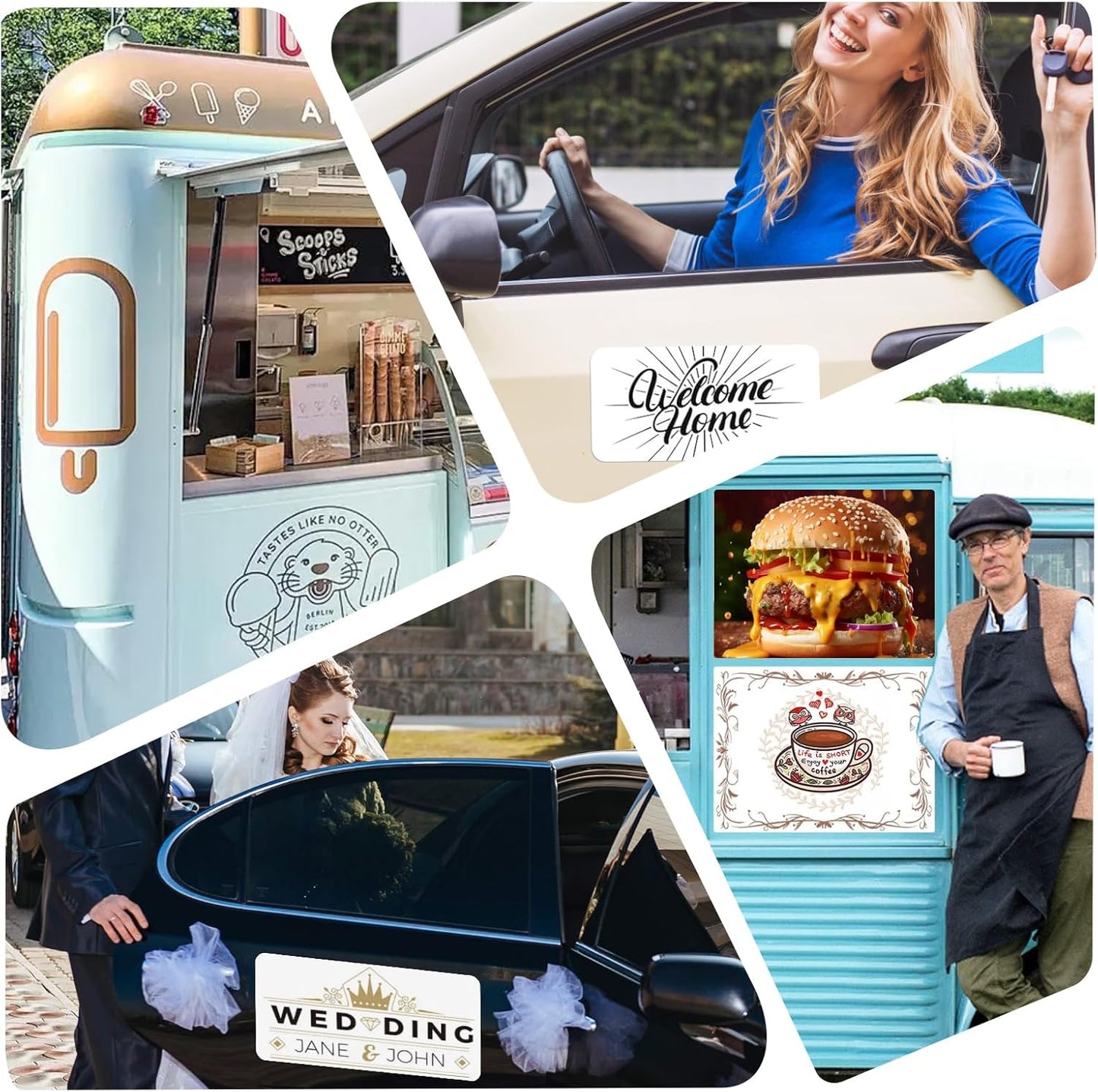 Thaibear Blank Car Magnets, 17" x 12", 2 Pack Car Door Magnets Signs for Vehicle, Rounded Corners Blank White Flexible Magnet Sheet Stickers for Car to Advertise Business and Personalized Decal