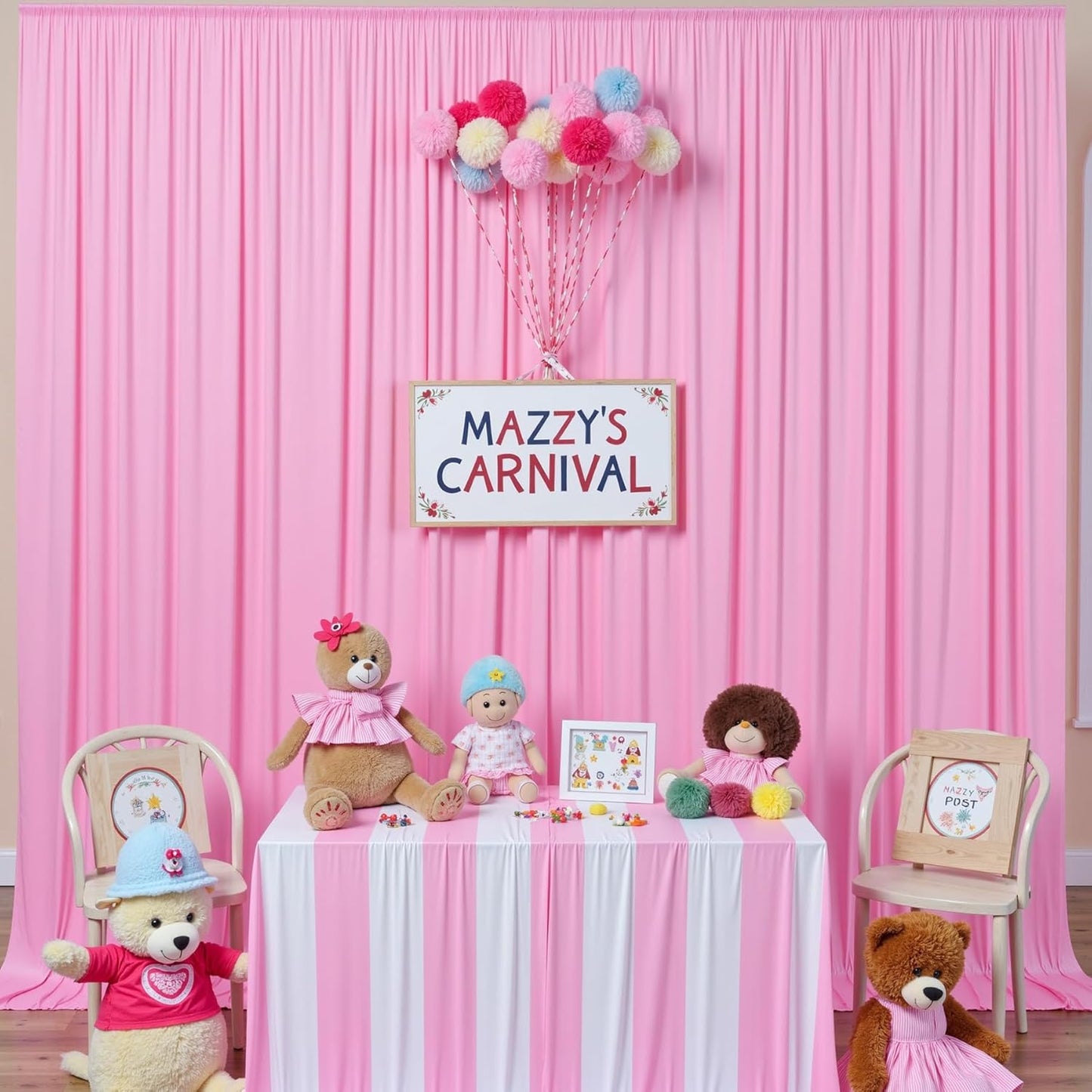 20ftx10ft Wrinkle Free Pink Backdrop Curtain for Parties, 4 Panels Silky Polyester Photo Backdrop Drapes Back Drop Cloth for Wedding Birthday Photography Background Baby Shower Decor