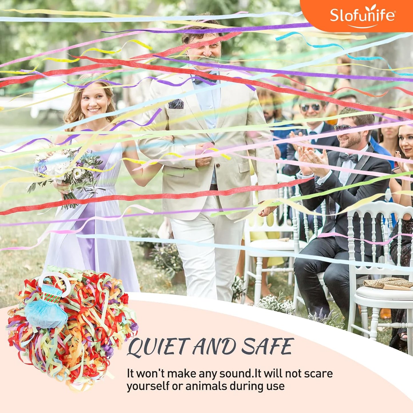 No Mess Streamers 50pack, Colorful Confetti Poppers,Hand Throw Party Poppers No Mess for Birthday, Graduation, Wedding Send Off, Engagement Party Favors(Colorful 50Pack)