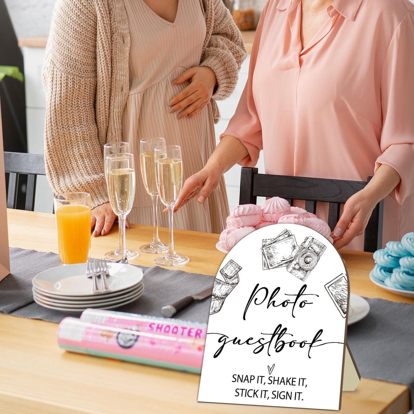 Wedding Photo Guestbook Desk Decor, Minimalism Style Welcome Sign, Bridal Shower Sign, Baby Shower Decoration Supplies, Wedding Reception Plaque with Stand 8 * 10In