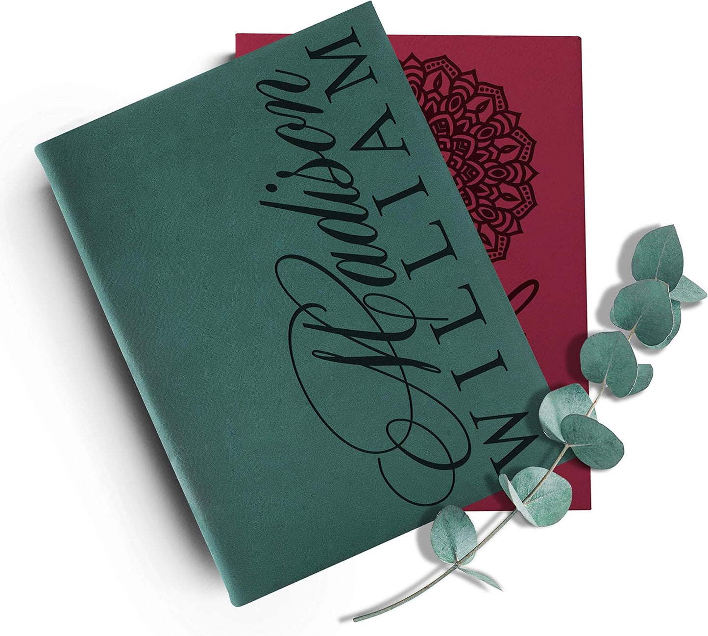 Personal Leather Journal Notebooks | 12 Design, 9 Color - Gray | Journal for Women, Men - Custom Notebook to Write in - Diary for Girls, Women - Personalized Gift Idea for Girl, Boy, Mom and Dad