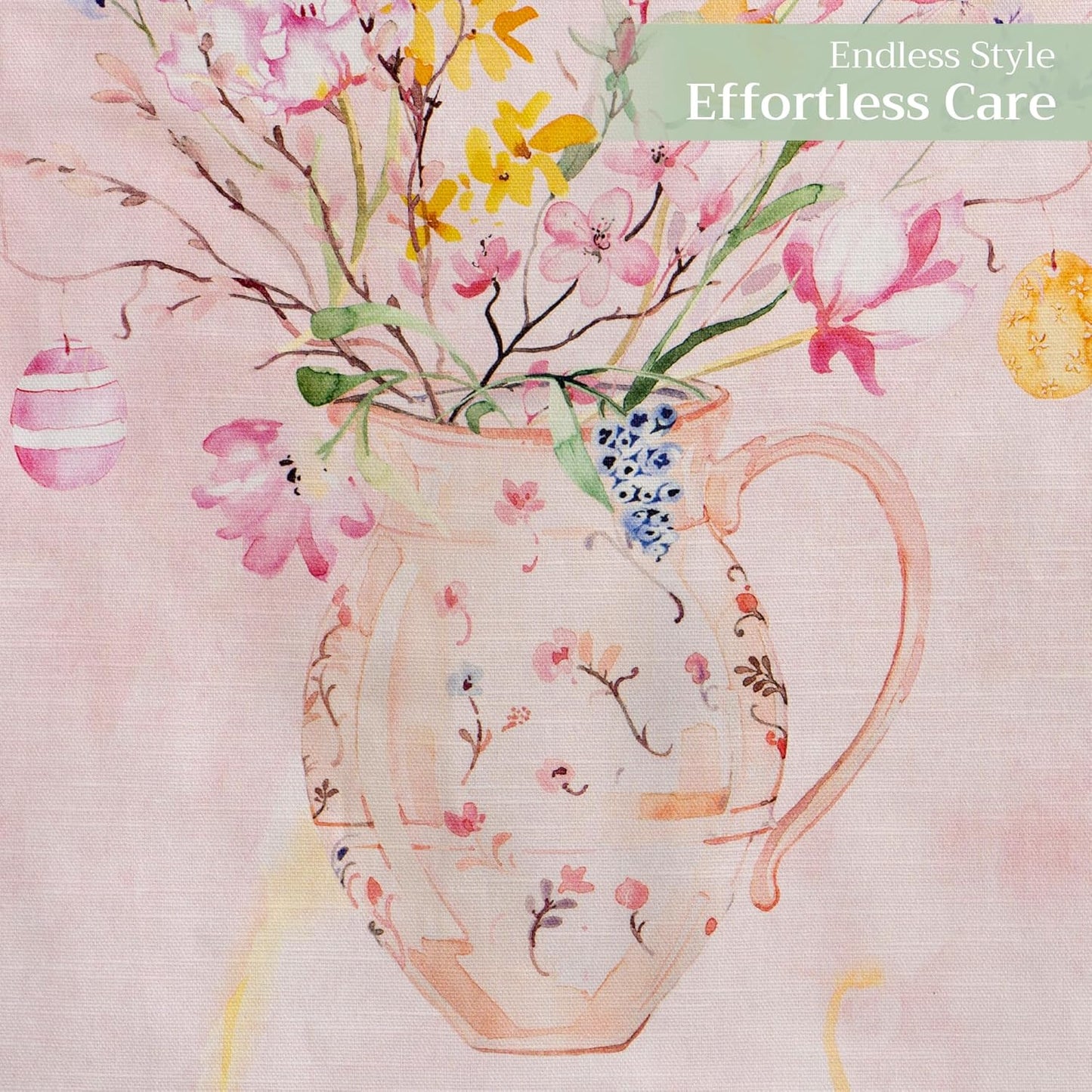 Maison d' Hermine Table Runner 100% Cotton Single Layer Table Runners 72 inches Long Decorative for Kitchen Dining Party Baby Shower Wedding Bridal Shower Spring Summer (Easter Zest, 14.50" x 72")