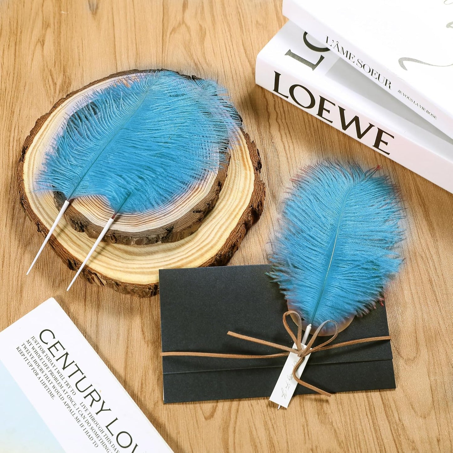 SOGUGOM Turquoise Craft Ostrich Feathers - 30PCS 6-8 inch Ostrich Feathers Kit for Centerpieces, Kindergarten Crafts, Dream Catchers and DIY Projects(Turquoise)